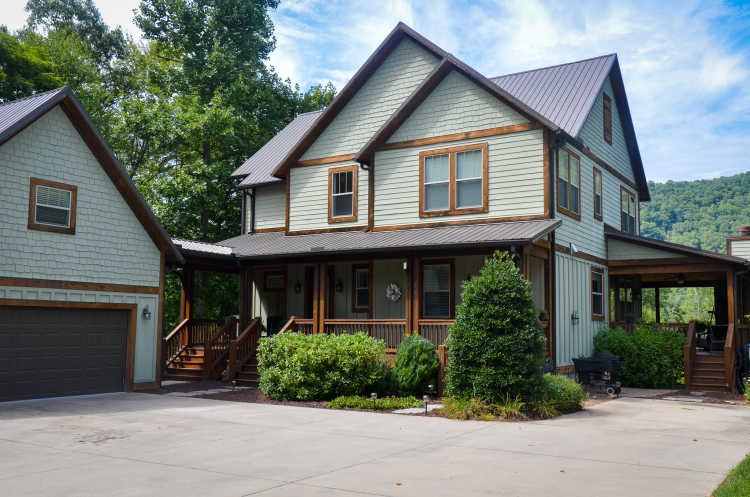 The exterior of the Bacon residence.