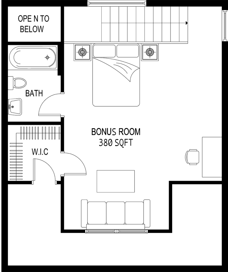 The 2D floor plan for Mountain Dog's bonus room.