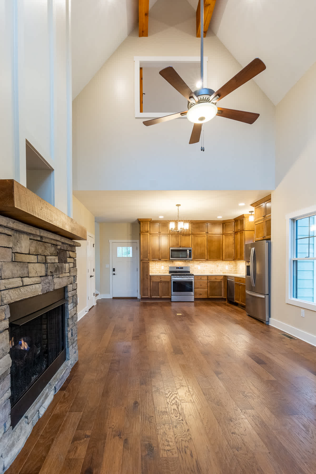 The open first floor of the Geiger residence in Cullowhee, NC.