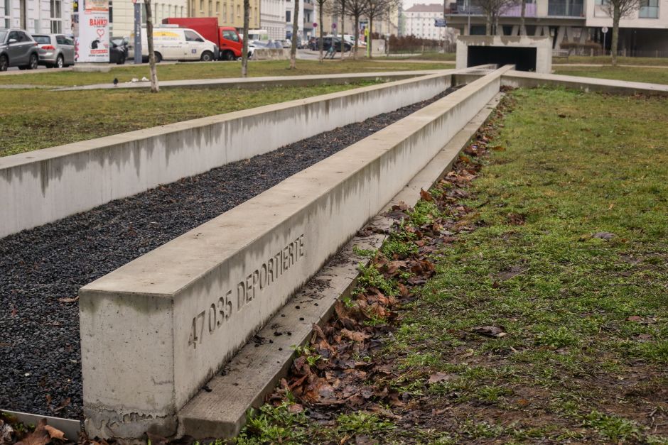 The former Aspang train station in Vienna, from which most Jewish people were transported to death camps, now has a memorial to the victims. Photo: Tas Tóbiás