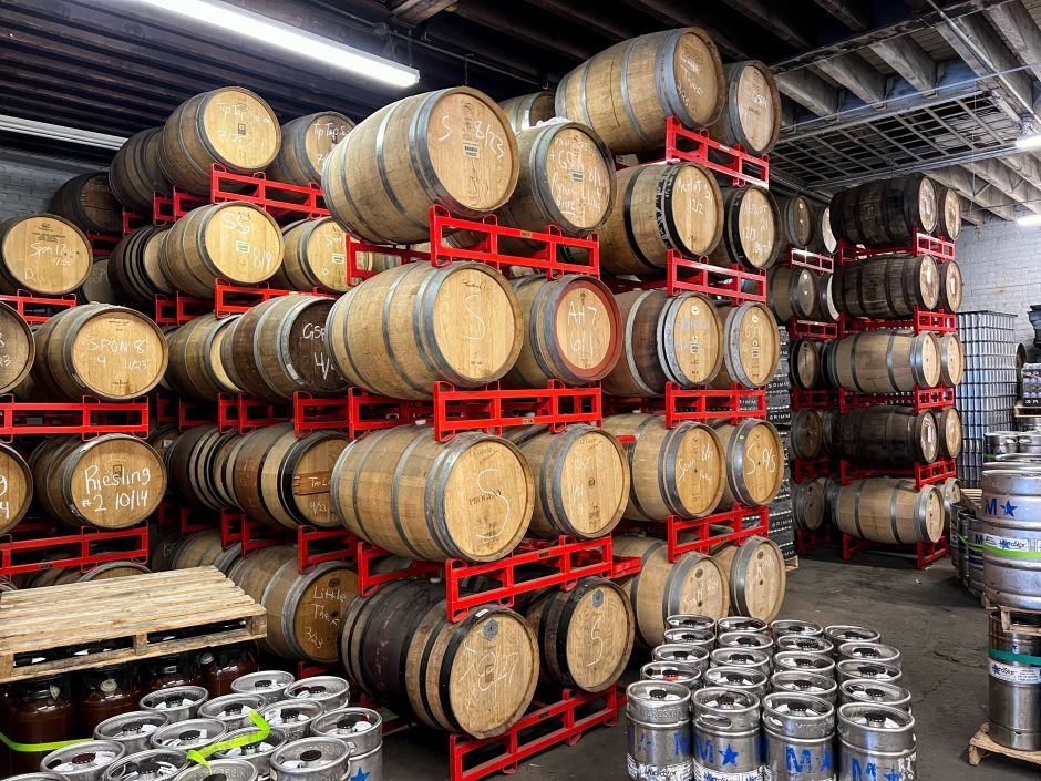 Grimm relies on used oak barrels to spontaneously ferment and age their sour beers. Photo: Tas Tóbiás.