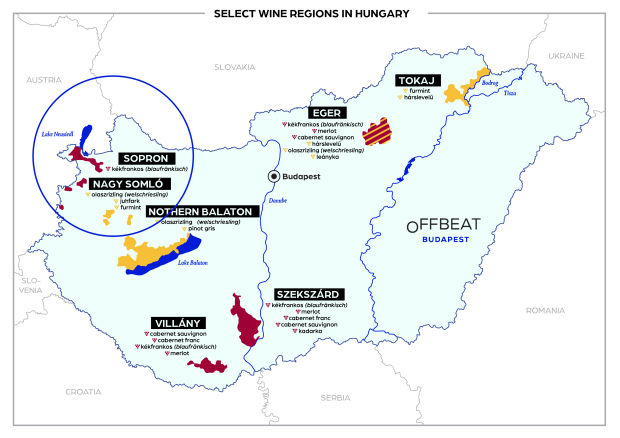 hungary wine regions map sopron