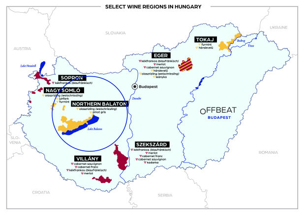 hungary wine regions map northern balaton
