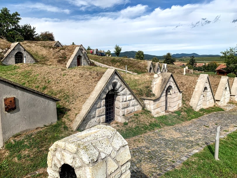 Rows of wineries built into the hillside in Hercegkút. Photo: Tas Tóbiás