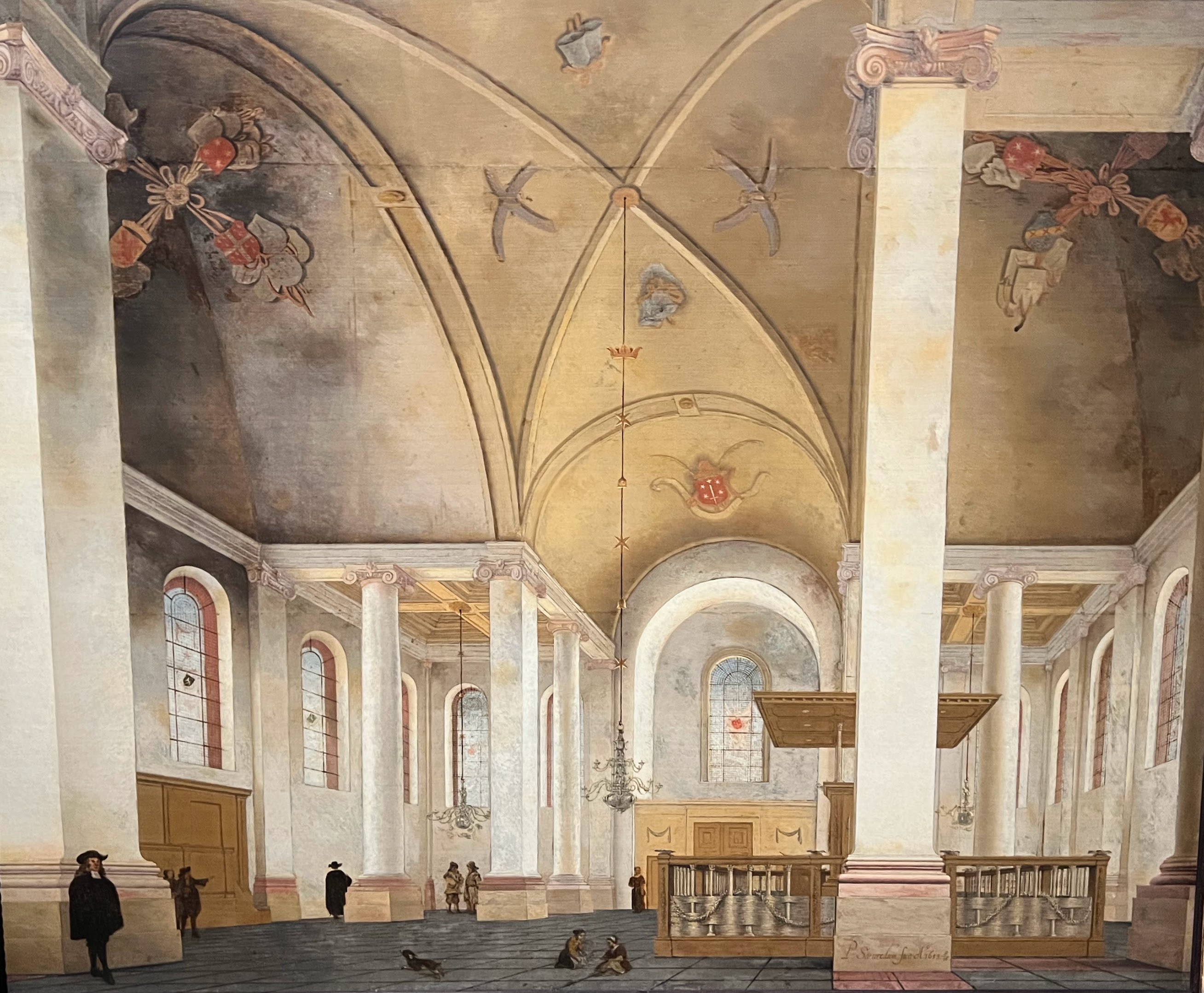 The Interior of the Grote Kerk at Haarlem - Pieter Saenredam - Framed art Print main image 1