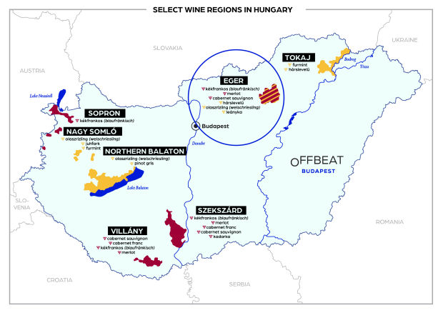 hungary wine regions map eger