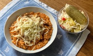 Pork rice pilaf (Bácskai rizses hús)