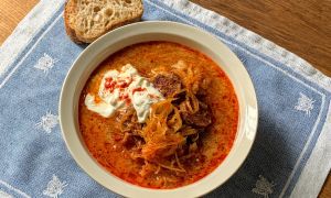 Sauerkraut soup (Korhelyleves)