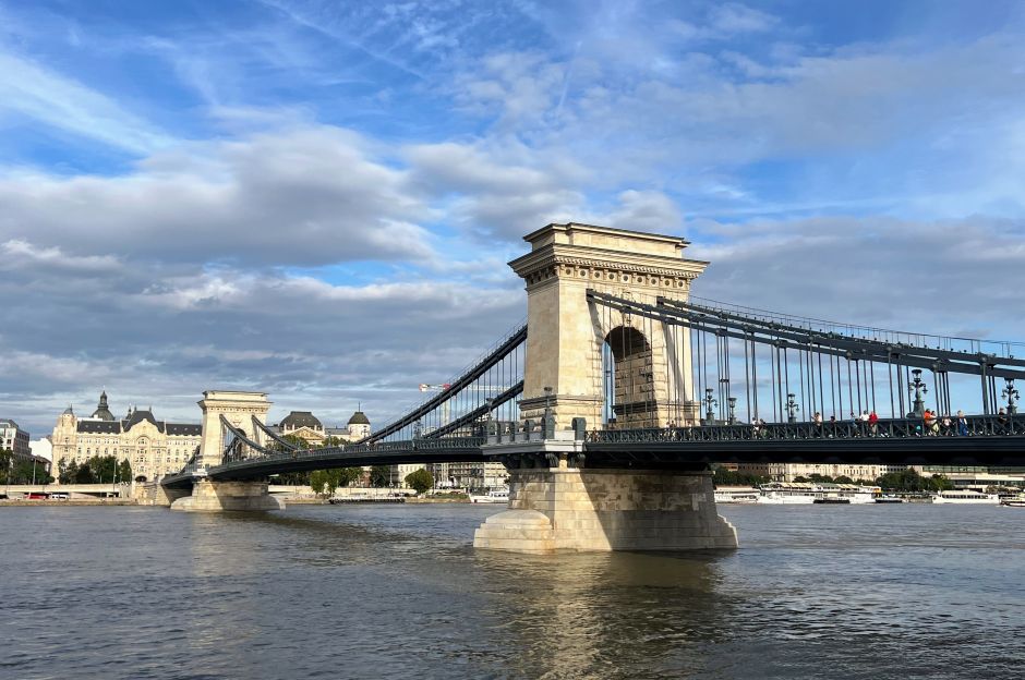 The Chain Bridge, recently car-free and bicycle-friendly, is the first permanent connection between Buda and Pest and a symbol of the city. Photo: Tas Tóbiás