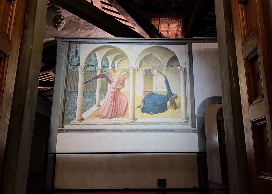 Fra Angelico's charming depiction of the Annunciation (1450), located in the San Marco convent in Florence. Photo: Tas Tóbiás 