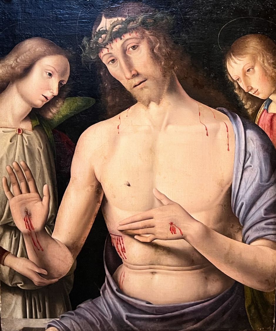The Man of Sorrows, by Giovanni Santi (1490). Photo: Tas Tóbiás