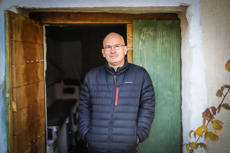 László Alkonyi outside his wine cellar in Tállya. Photo: Barna Szász for Offbeat