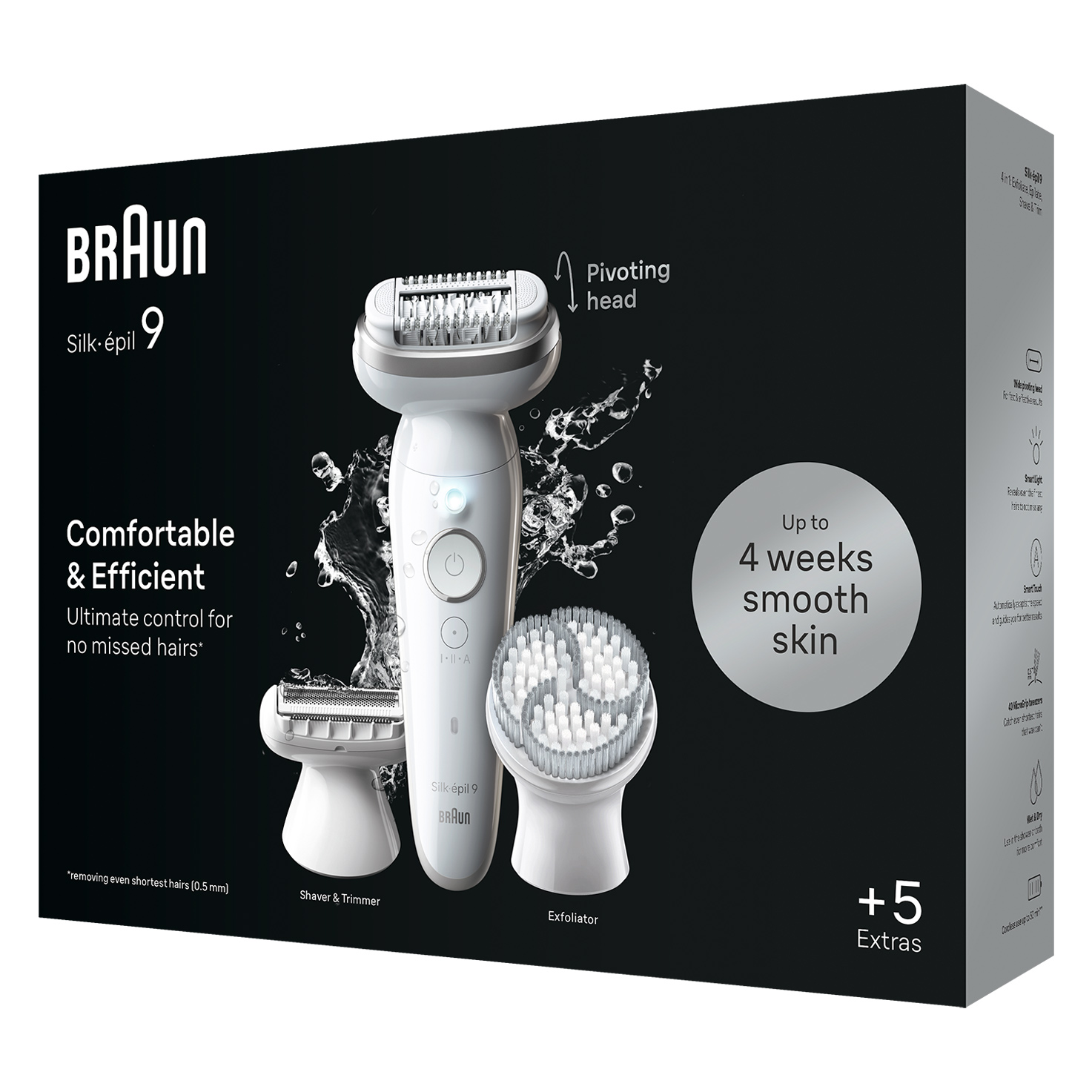 BRAUN Silk-épil 9 脱毛器 4in1 Braun Silk-Epil 9 9990 Skin Spa Senso Smart Cordless