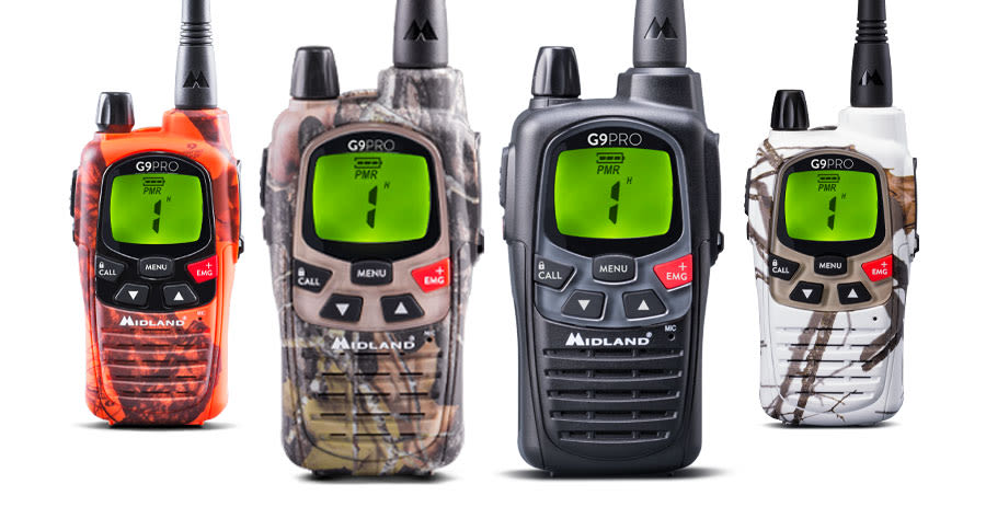 Talkie-walkie MIDLAND G9 PRO noir avec oreillette - Armurerie Pisteurs