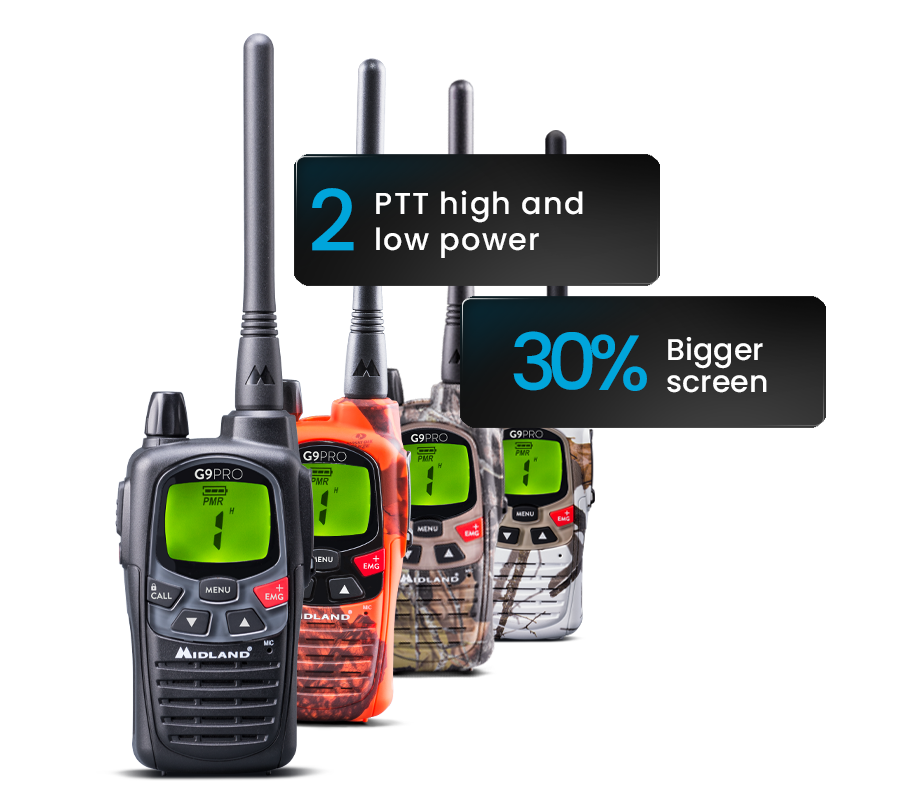 Pack Midland G9 Pro (2 Talkies Walkies) - DOG TRACKING BY BPA EQUIPEMENT.FR