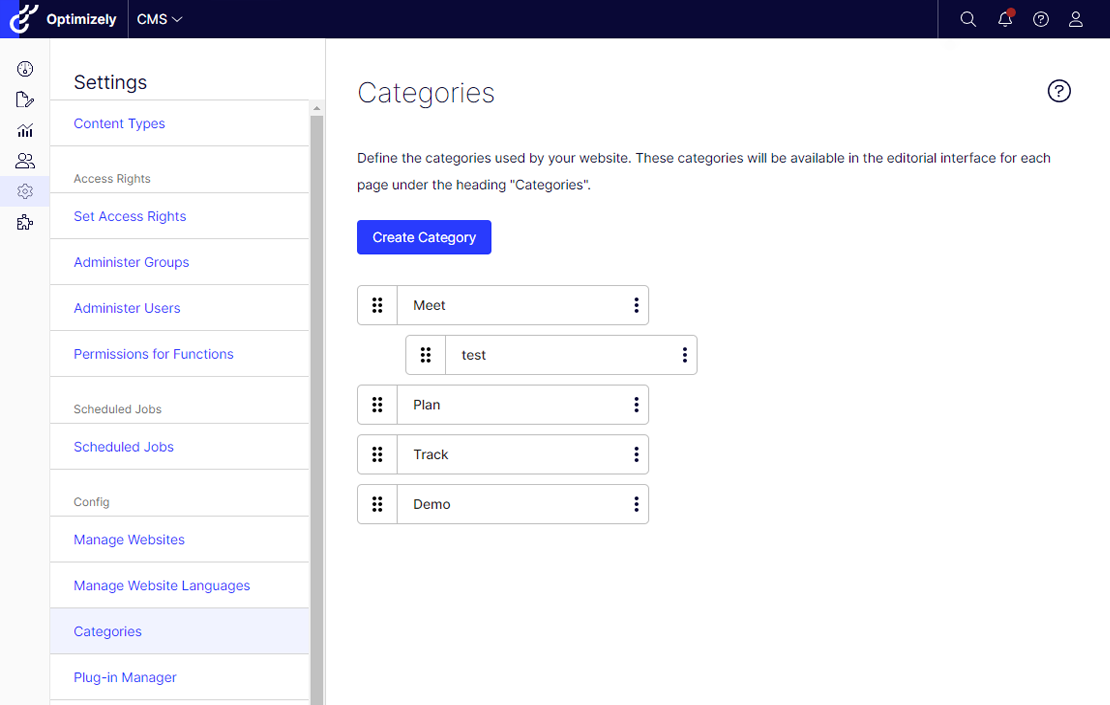 Admin Categories in Optimizely CMS 12