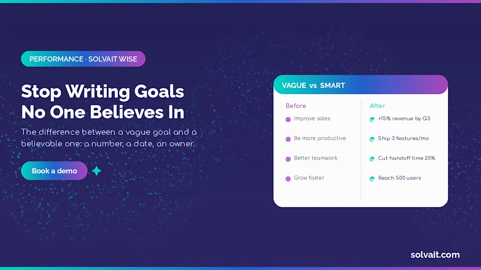 Lead image for Solvait article on writing believable appraisal goals