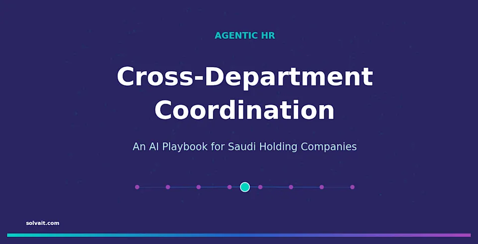 Lead graphic for the agentic AI cross-department coordination playbook for Saudi holding companies
