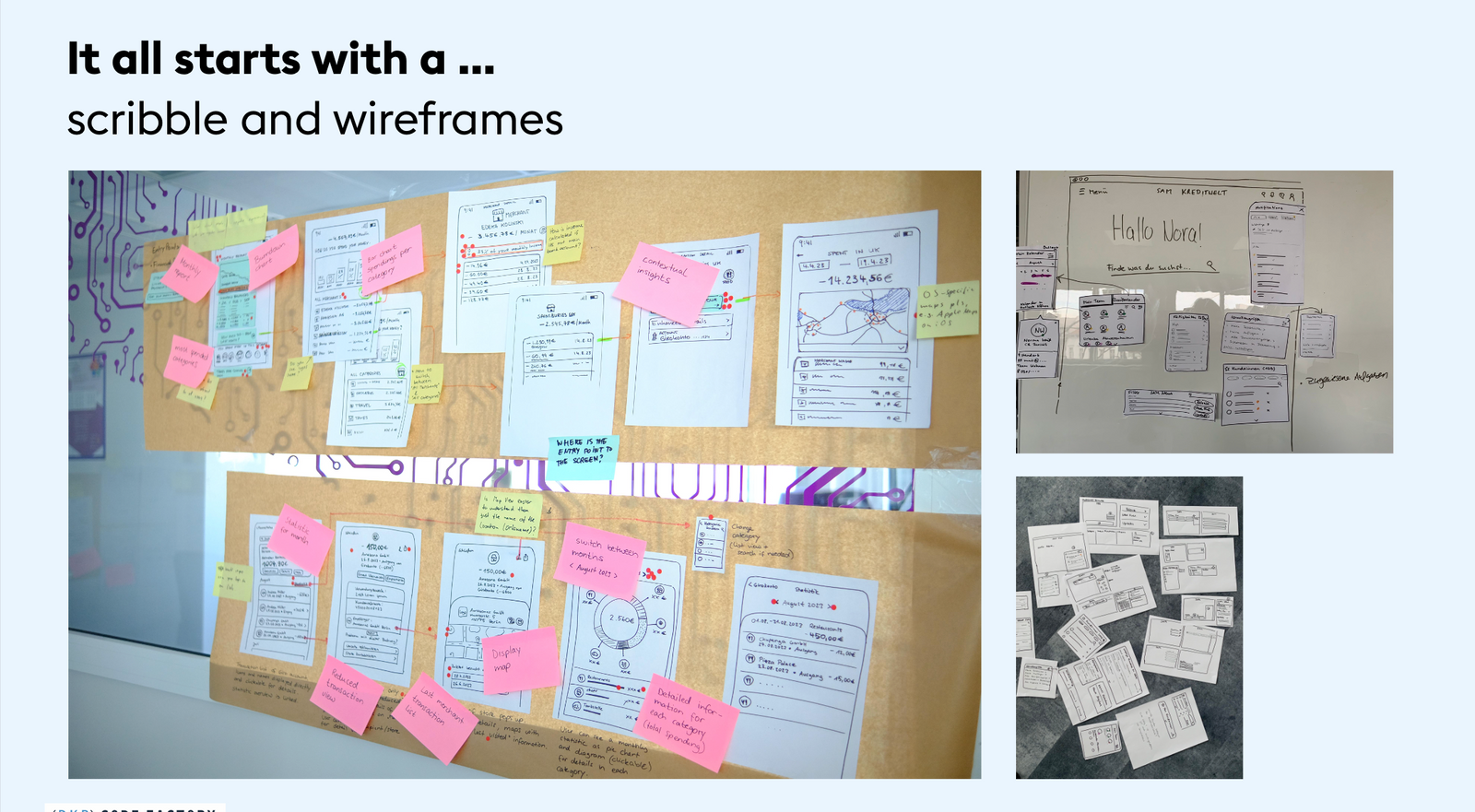 It all starts with a ... scribble and wireframes