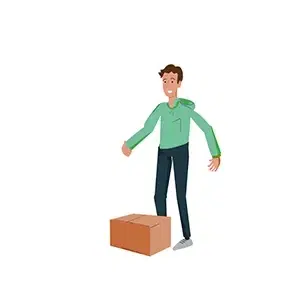 Gif de joven cargando caja