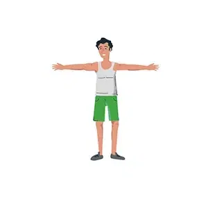 Gif de hombre joven haciendo ejercicios de estiramientos en los brazos