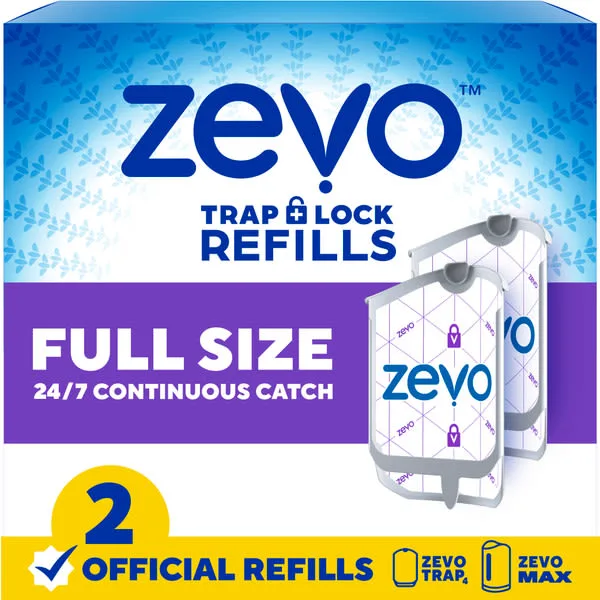 Zevo Refills Full size 24/7 continuous catch - 2 official refills(Zevo Trap & Zevo MAX)
