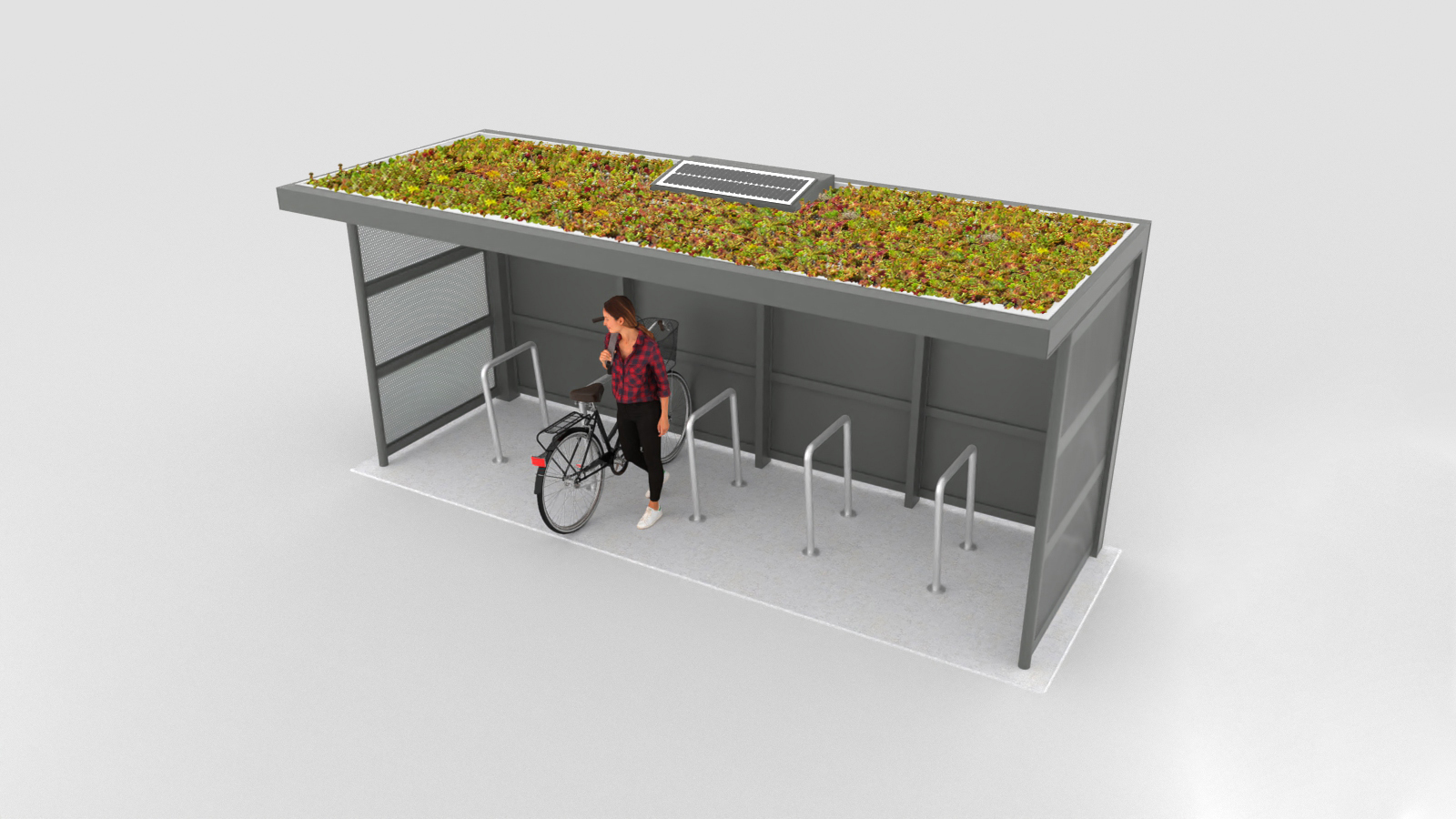 fietsenstalling-F4-anti-vandalisme-groen-dak