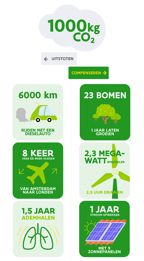 1000kg CO₂ infographic