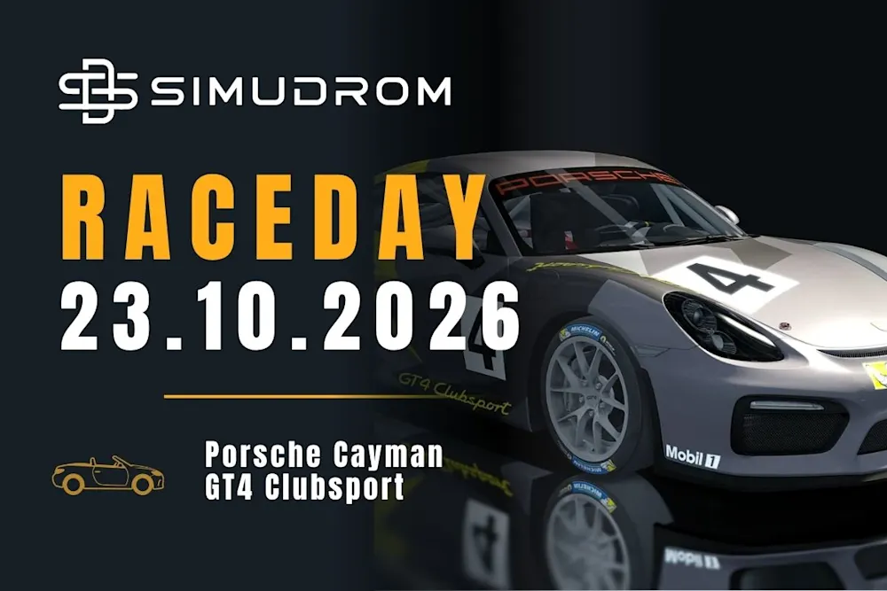 SIMUDROM Raceday - Porsche Cayman GT4 Clubsport