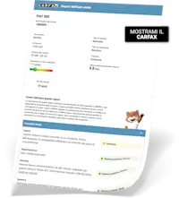 Esempio di report CARFAX con adesivo nero recante la scritta "Show me the CARFAX".