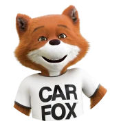Illustration of CAR FOX, smiling in a white T-shirt with the CAR FOX logo.