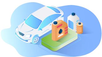 Auto naast motoroliecontainers