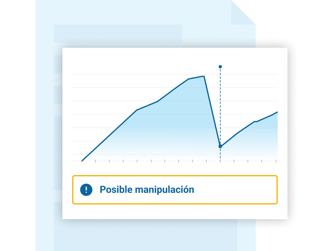 Gráfico CARFAX que muestra una caída brusca del cuentakilómetros, posible manipulación del odómetro.