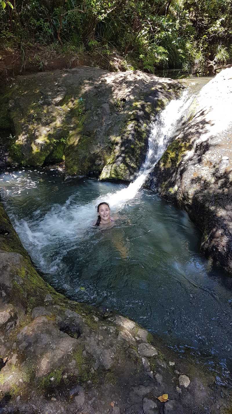 Swimming in the pools at Kitekite Falls