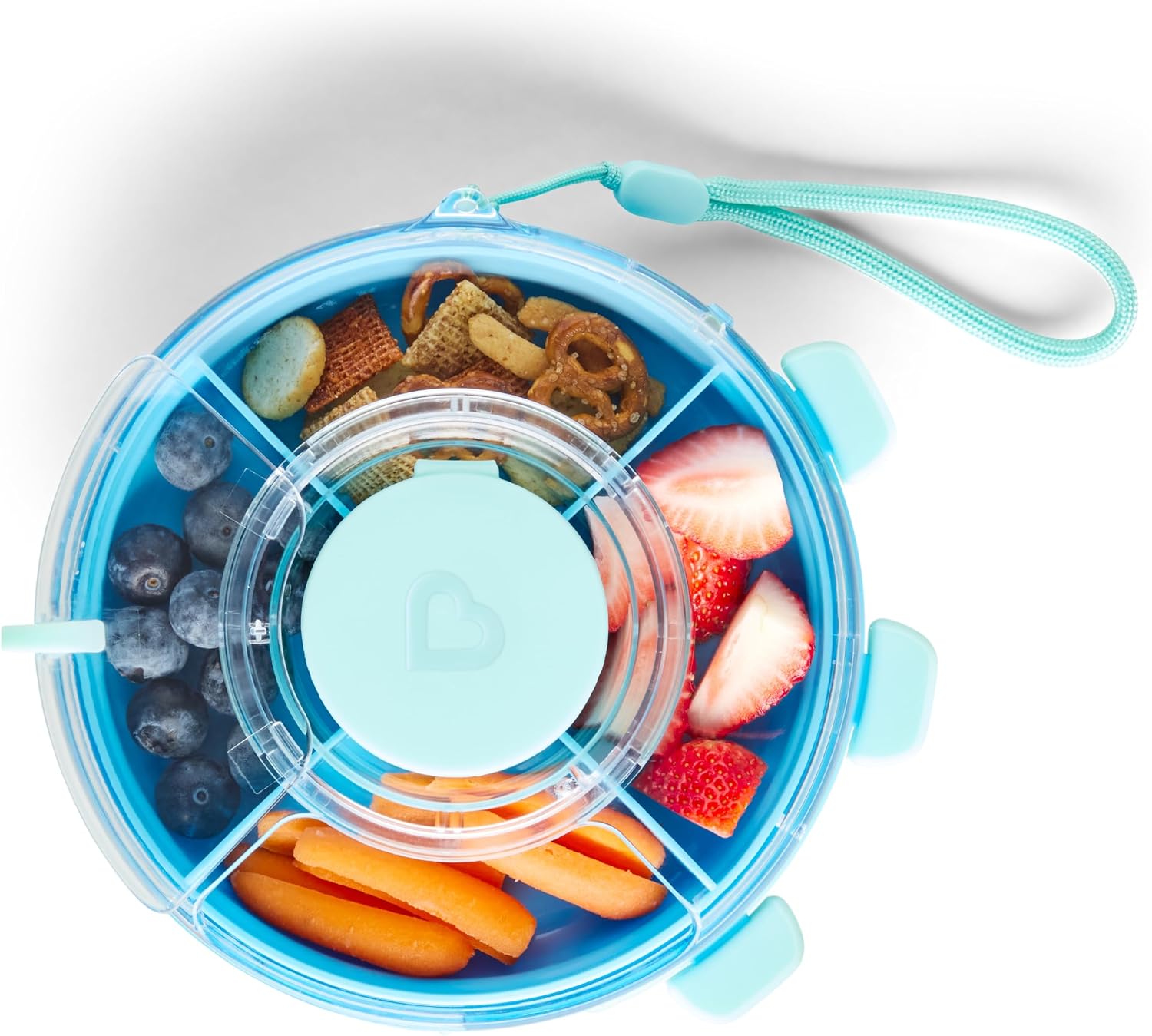 Munchkin Snack Wheel™ Recipiente para snacks con 5 compartimentos & sección central antiderrames
