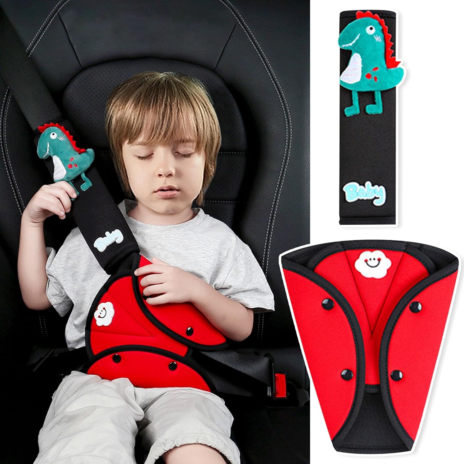 Protector para Cinturón de Seguridad, Almohadillas para Cinturones de Seguridad para Niños, Almohadillas Protectores de Hombro para Automóviles
