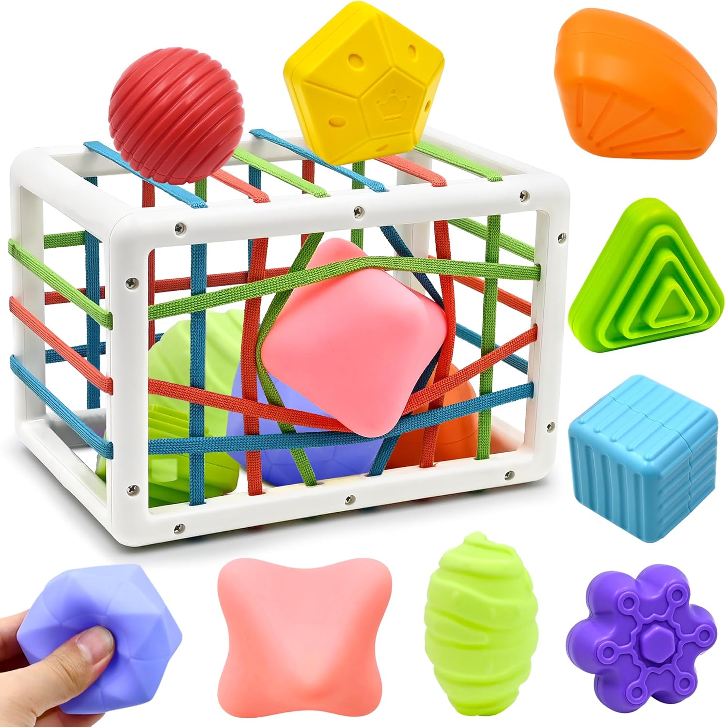 Juguetes de Habilidades Motoras para Bebé 12 18 24 Meses, Juegos Montessori Educativos Aprendiendo Caja de Clasificación Sensorial