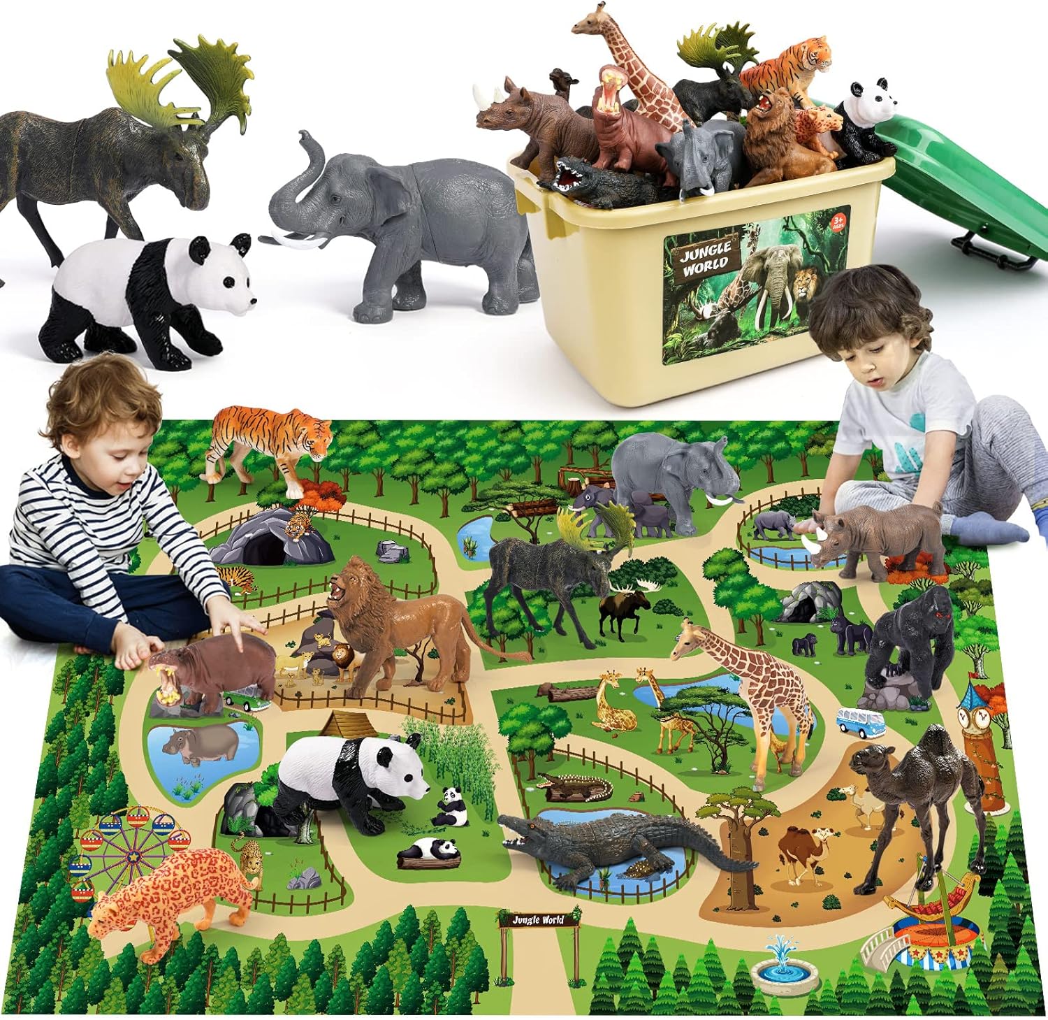 FRUSE Animales de Juguetes con 145x98cm Jumbo Tapete Juego