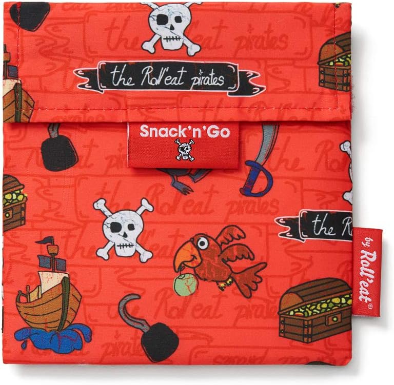 Roll'eat Porta Sandwich Reutilizable Snack'n'Go Kids Piratas Rojo