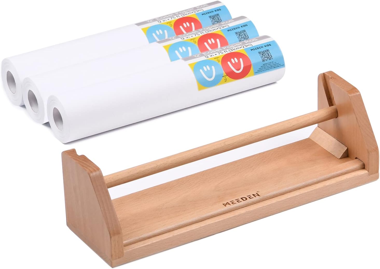 MEEDEN Dispensador de Rollo de Papel de Mesa - Caballete de Madera de Haya