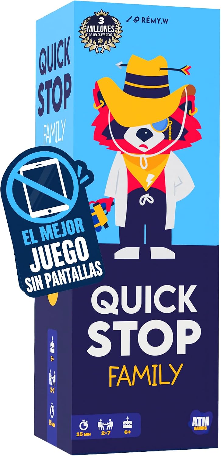 Quickstop Family - Juego de Mesa Familiar sin Pantallas