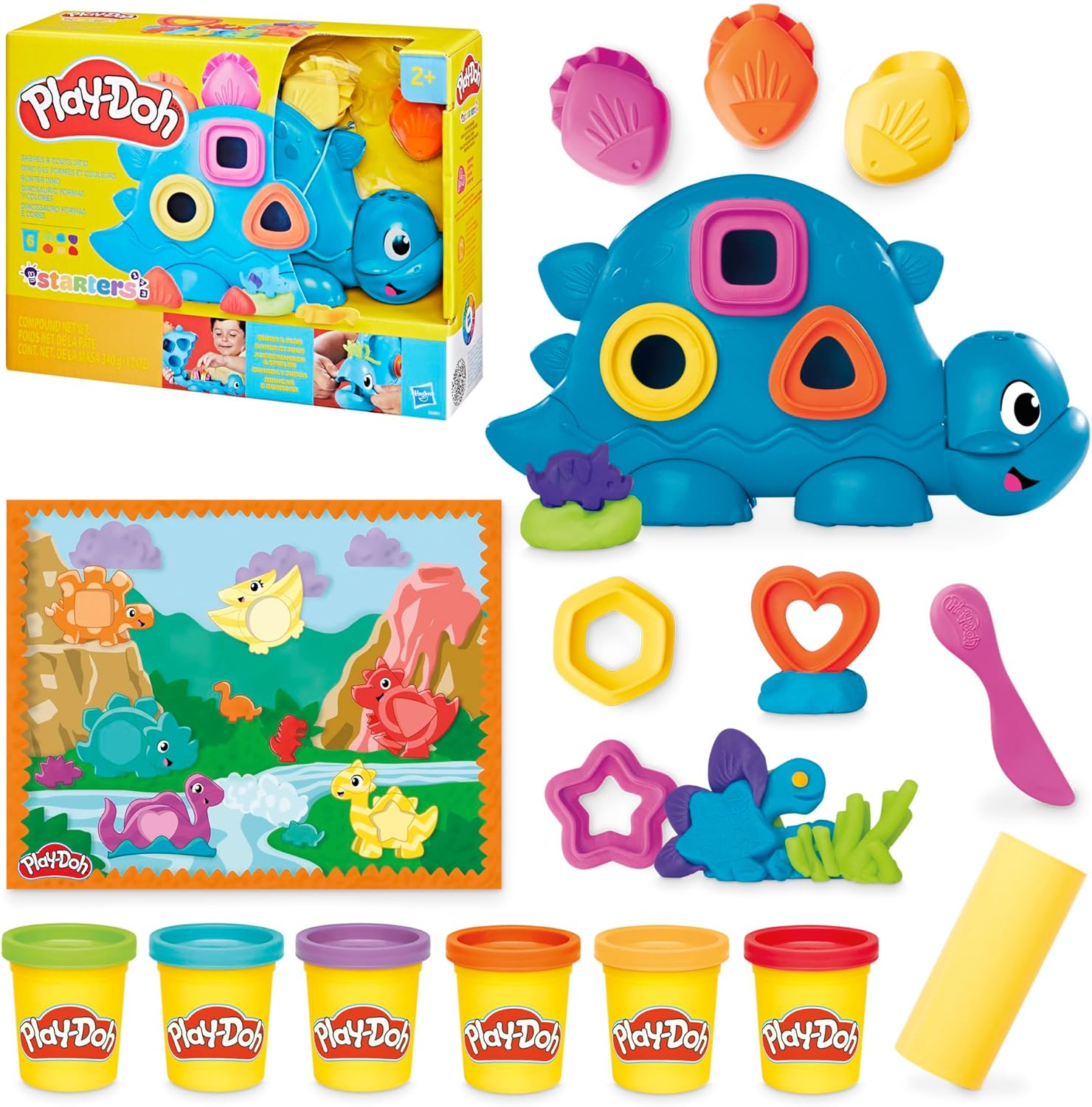 Play-Doh Hasbro, Dinosaurio, Formas y Colores