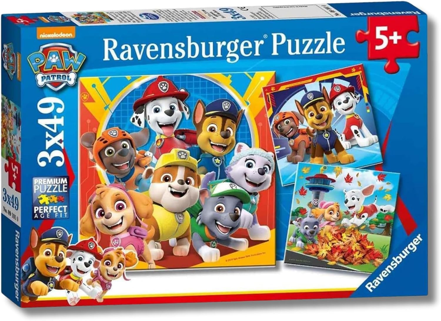 Ravensburger - Puzzle: Patrulla Canina, 3 Puzzles de 49 Piezas