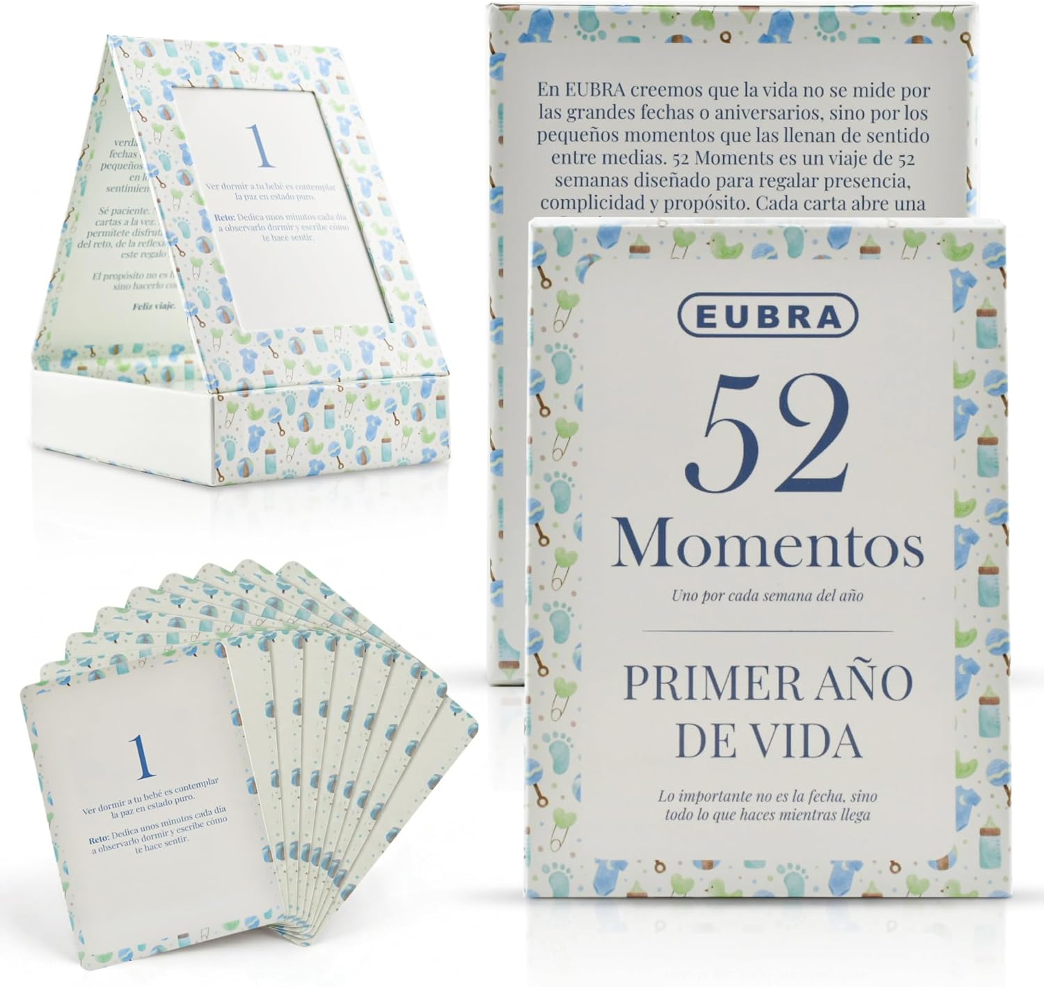 EUBRA 52 Tarjetas Primer Año del Bebé Ritual Semanal para Padres Primerizos