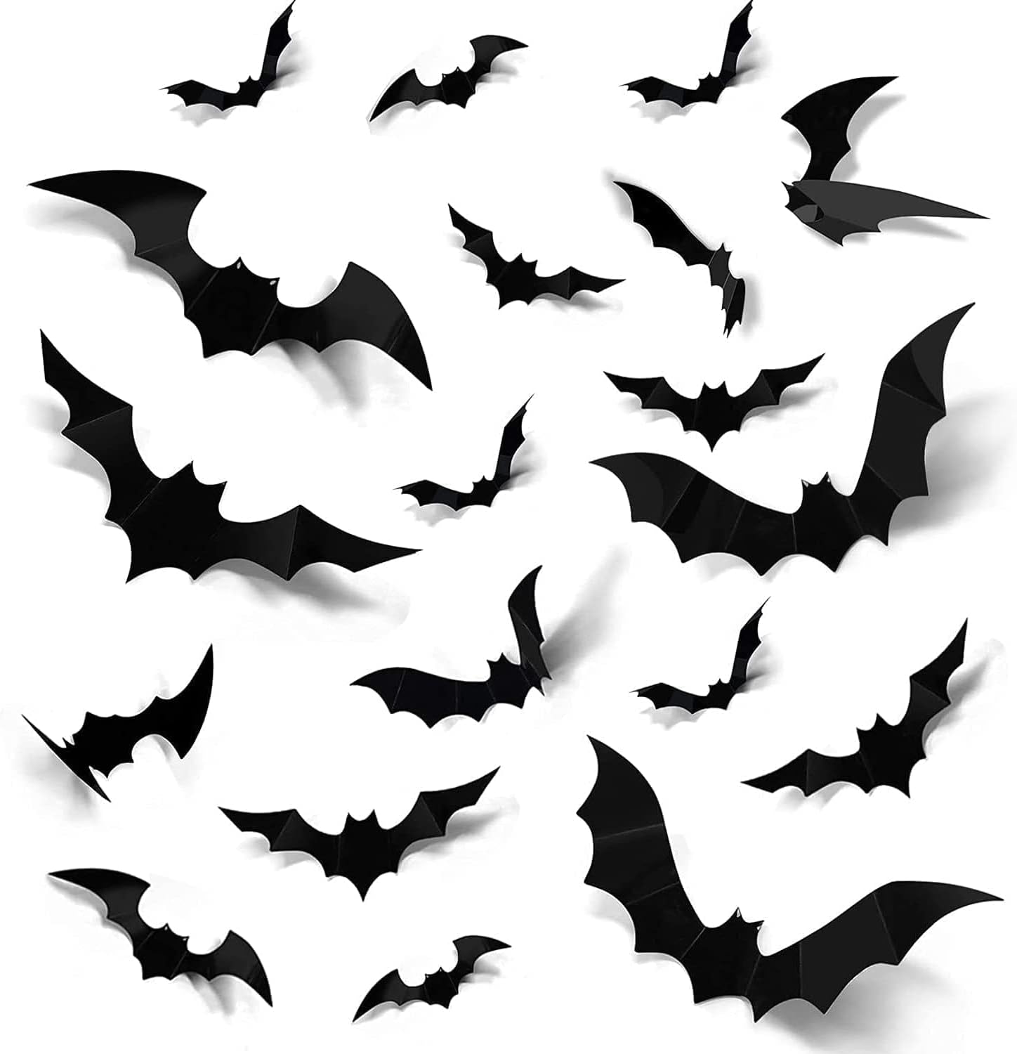 Halloween 3D Murciélagos Pegatinas Decoraciones, 96 PCS Pegatinas de Pared de Murciélago