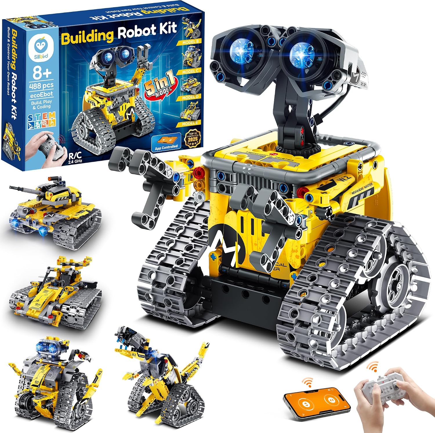 Sillbird Robot Programable 5 en 1 para Niños con App y Mando a Distancia
