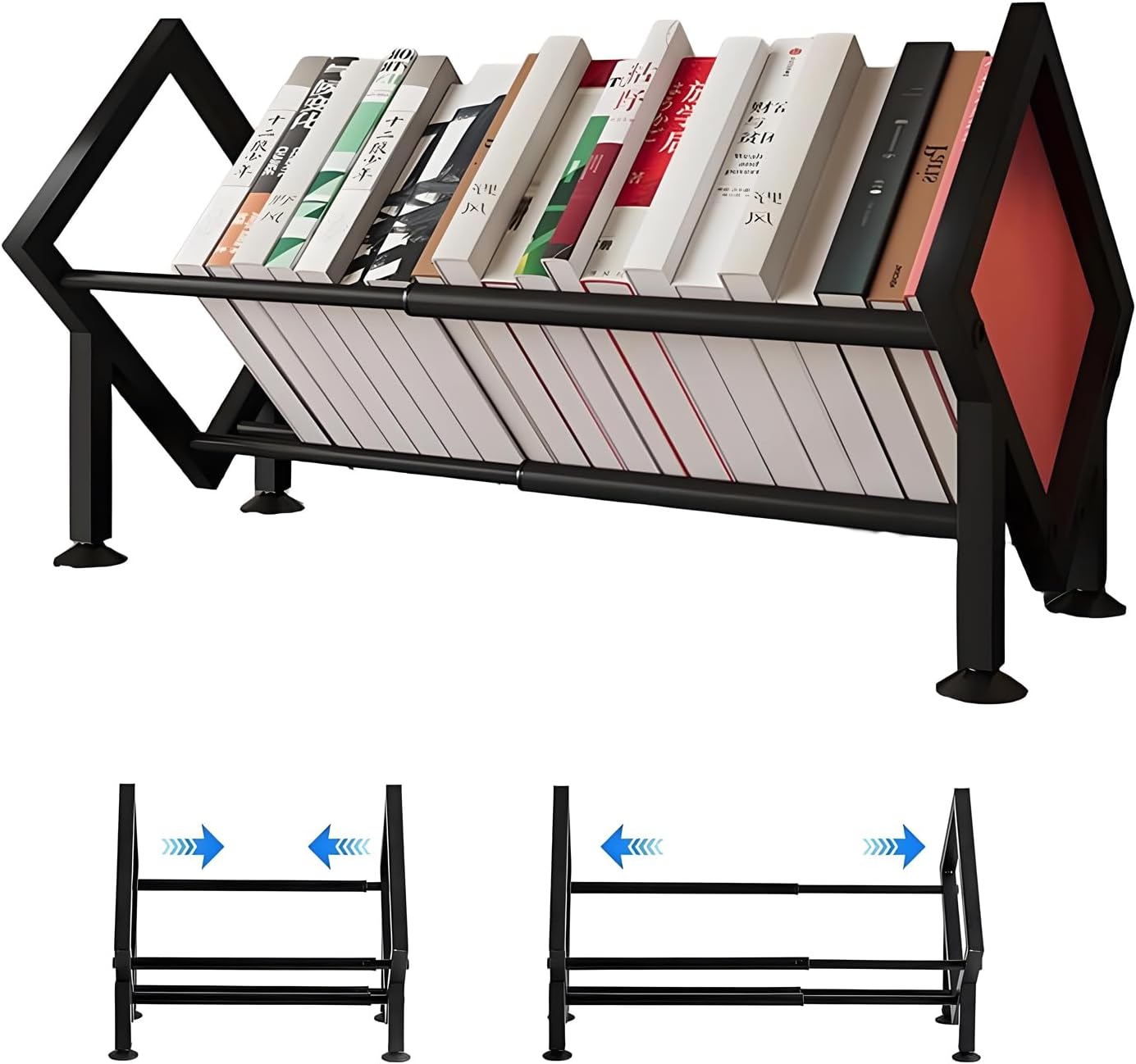 Mfqire Estantería Escritorio Librería Pequeña Retráctil