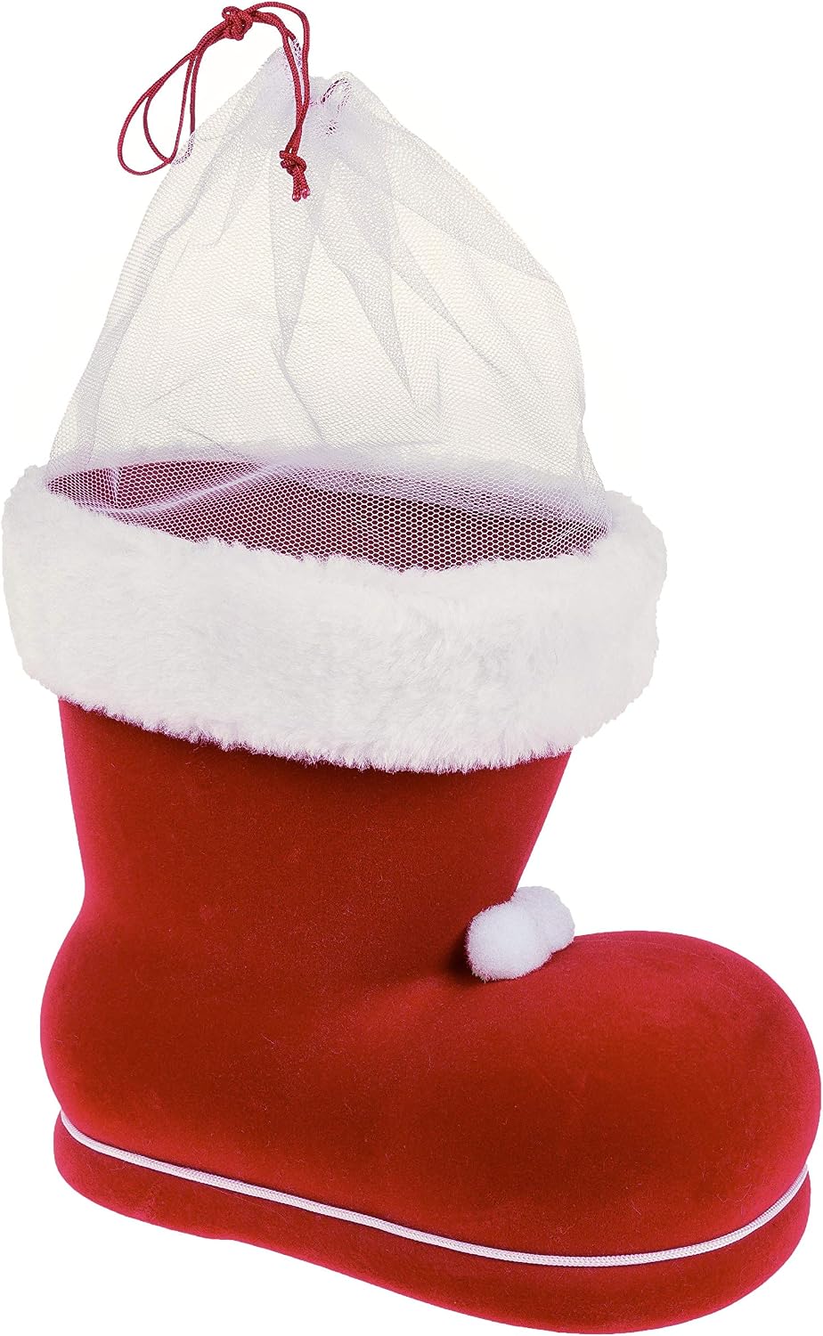 Idena 8550022 - Bota de Papá Noel roja de terciopelo para rellenar y decorar