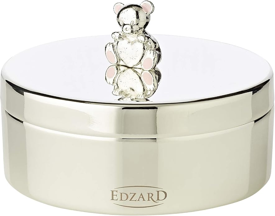 EDZARD Pastillero para dientes (4 cm de altura, bañado en plata, no se empaña)