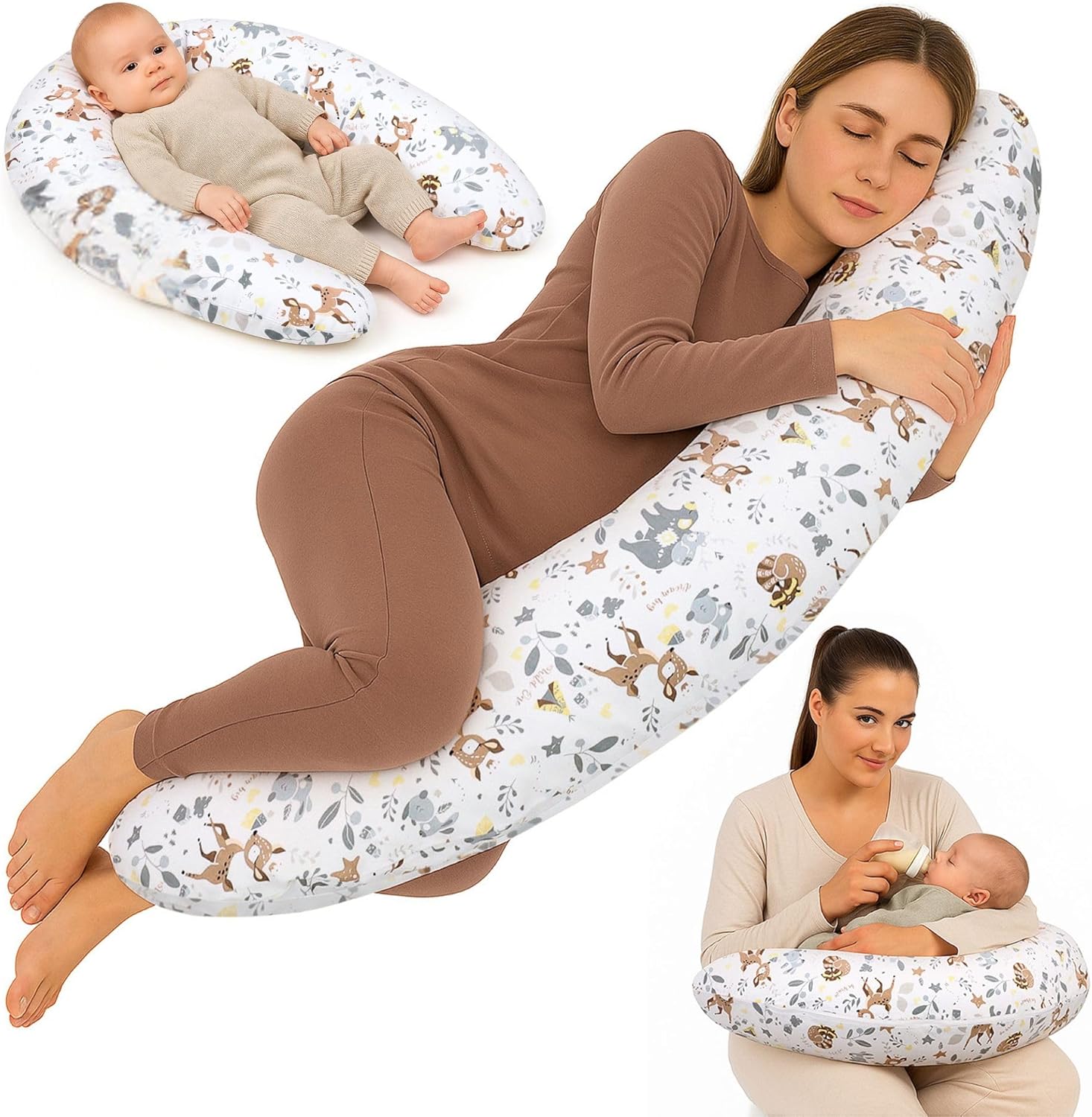 Totsy Baby Cojín Lactancia y Embarazo 190cm - Almohada Forma C